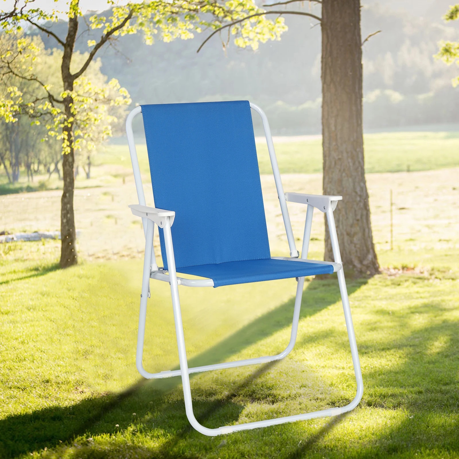 

Oxford Cloth Iron Outdoor Beach Chair Blue