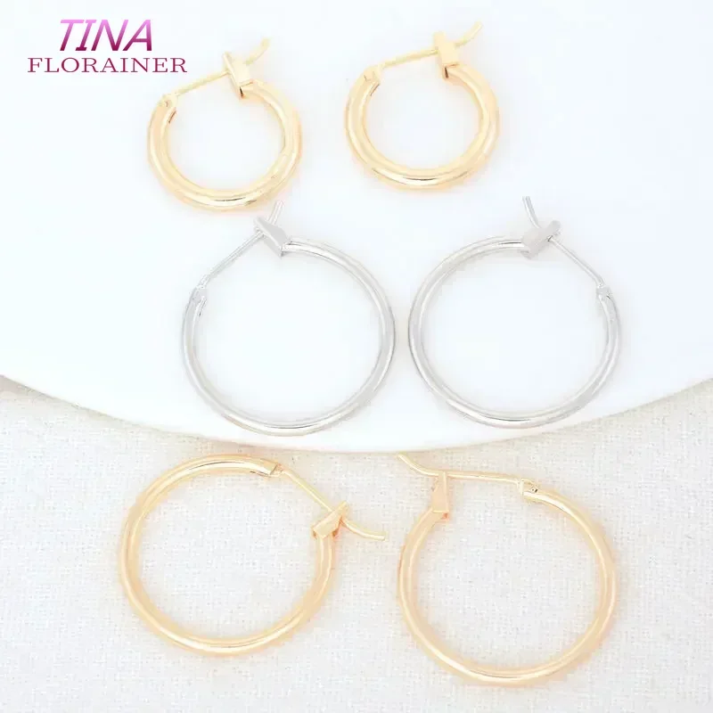 6PCS 15MM 20MM 24K Gold Color Brass Round Earrings Hoops High Quality Jewelry Making Supplies Diy Findings Accessories