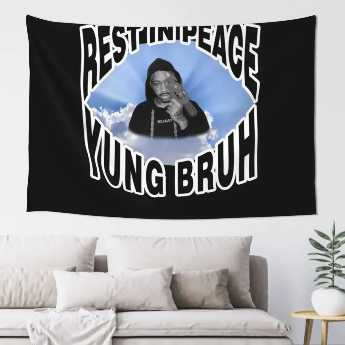 RIP YUNG BRUH Essential Tapestry Home Decor Aesthetic Room Decor Cute Decoration Bedroom Tapestry