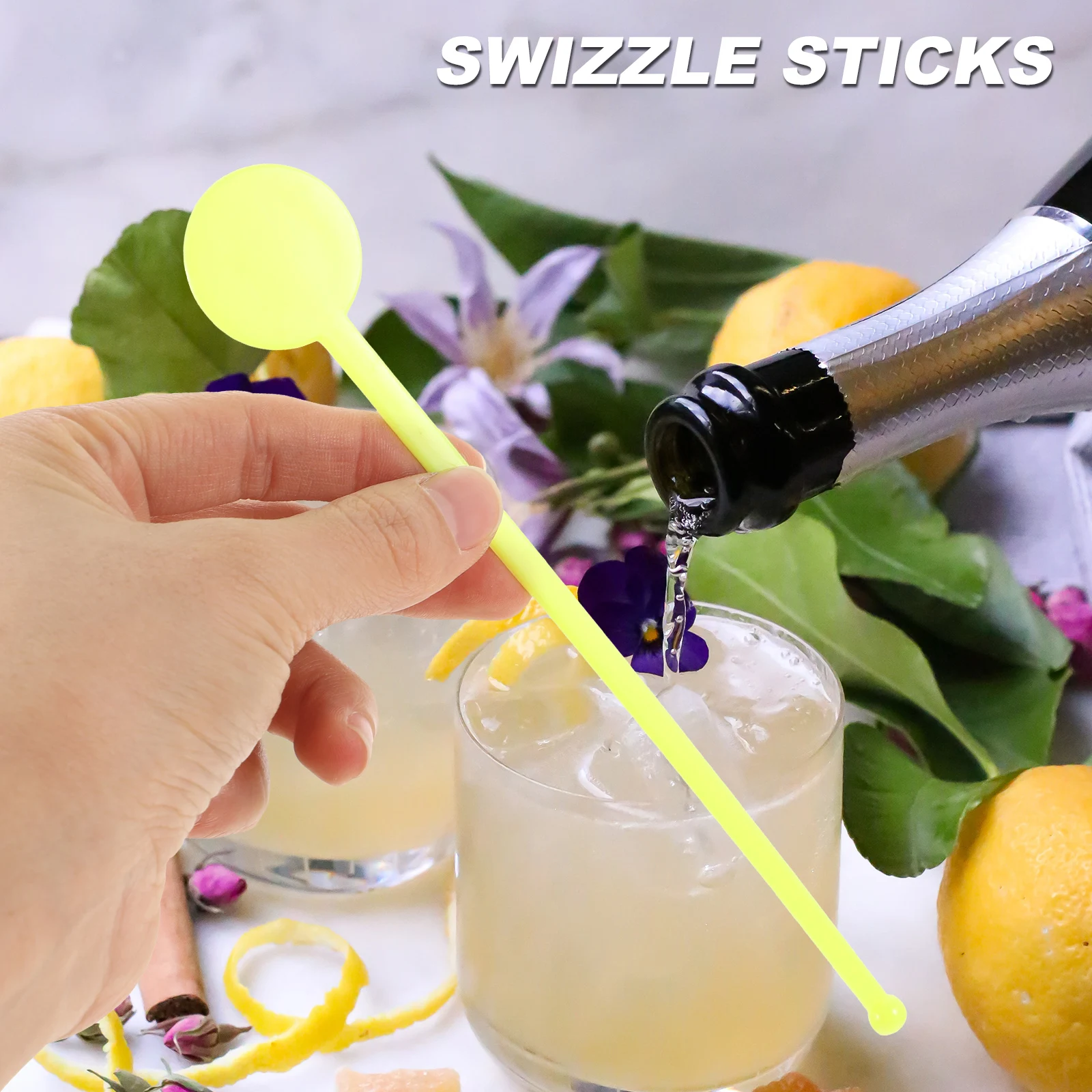 

400Pcs Acrylic Swizzle Sticks Reusable Colorful Drink Stirrers for Bar Home Hotel Restaurant Milk Tea Shop Cocktail Events Party