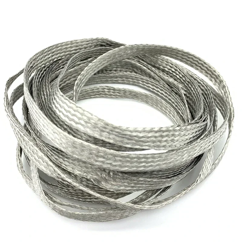 Tinned Plating Copper Braided Sleeve 20mm Metal Sheath Anti Interference Screening Audio Speaker Wire Wrap Signal Shielded Cable