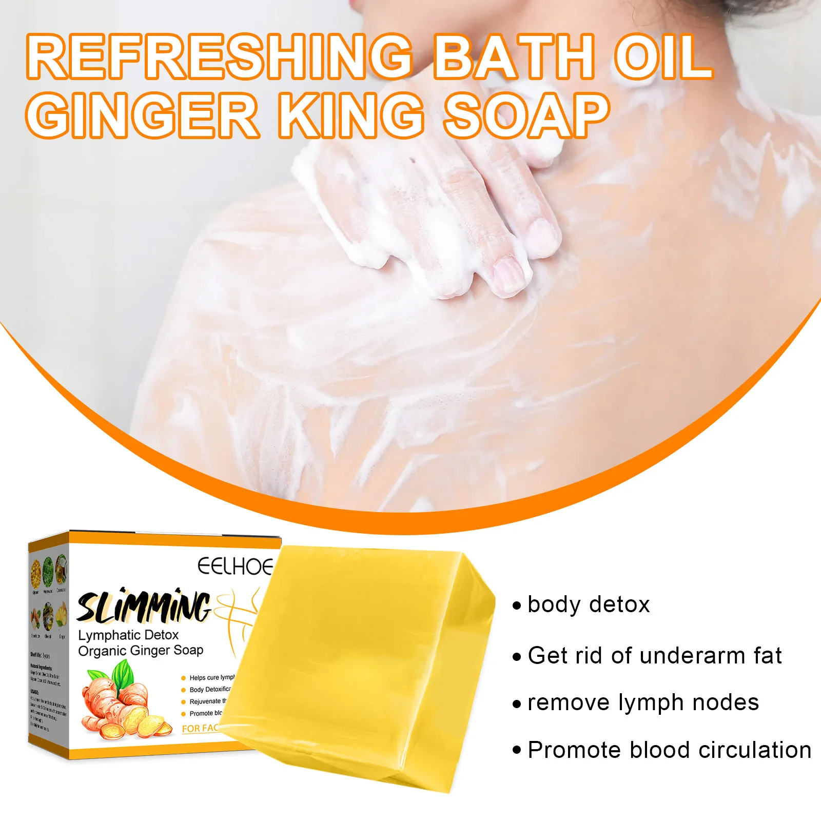 Ginger slimming soap cleansing skin tightening abdomen firming skin slimming shaping soap Body Cleansers Scrubs Bodys Treatments