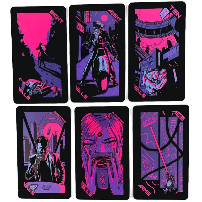 Neon Moon Tarot Cards Deck for Fate Divination Gra planszowa Tarot Tajemnicza rozrywka rodzinna