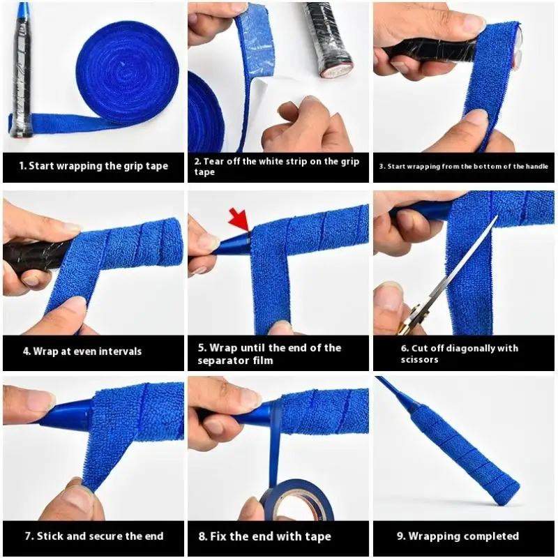 1Set 5m/10m Towel Glue Grip Badminton Tennis Racket Overgrips Tape Racket Grip Grip Non-slip Tape Band Sweat Badminton