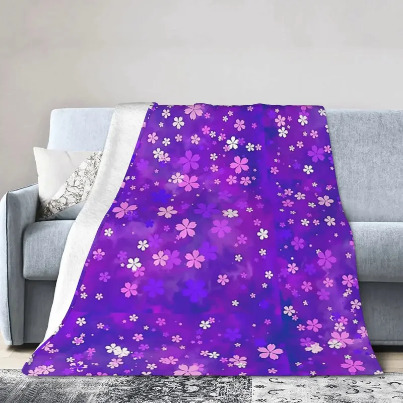 

Flowers In Space Blanket Soft Warm Flannel Throw Blanket Plush for Bed Living room Picnic Travel Home Sofa