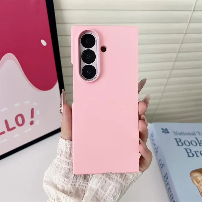 حافظة هاتف عصرية رفيعة للغاية بلون الحلوى لهاتف سامسونج جالاكسي Z Fold 7 6 5 4 3 5G غطاء خلفي متين مقاوم للصدمات