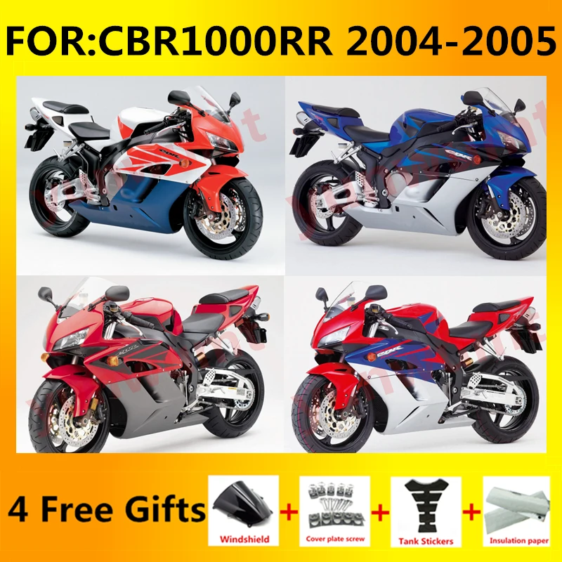

Комплект обтекателей для мотоцикла, комплект кузова из пластика для CBR1000RR CBR 1000RR CBR1000 RR 2004 2005, аксессуары для впрыска кузова, черный zxmt