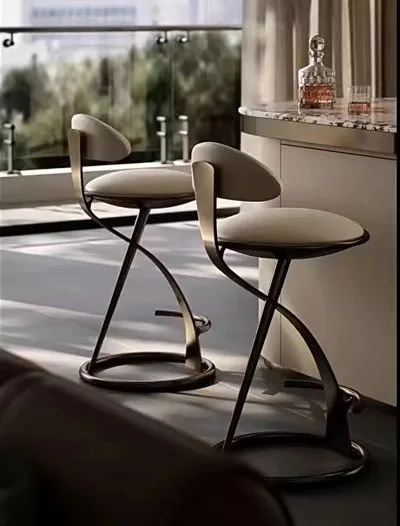 Aesthetic Lines High Terrace Chairs Coffee Shops Hotels Metal Fashionable And Exquisite Chairs