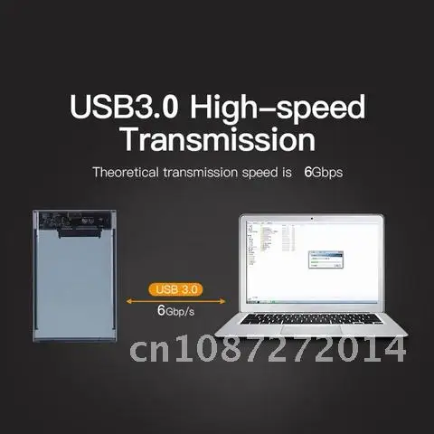 6TB 6GMbps Transparent USB3.0 to USB3.0 Micro-B Mobile Hard Disk Case for 2.5 inch SATA Solid State Drive Box SSD HDD ExternalE