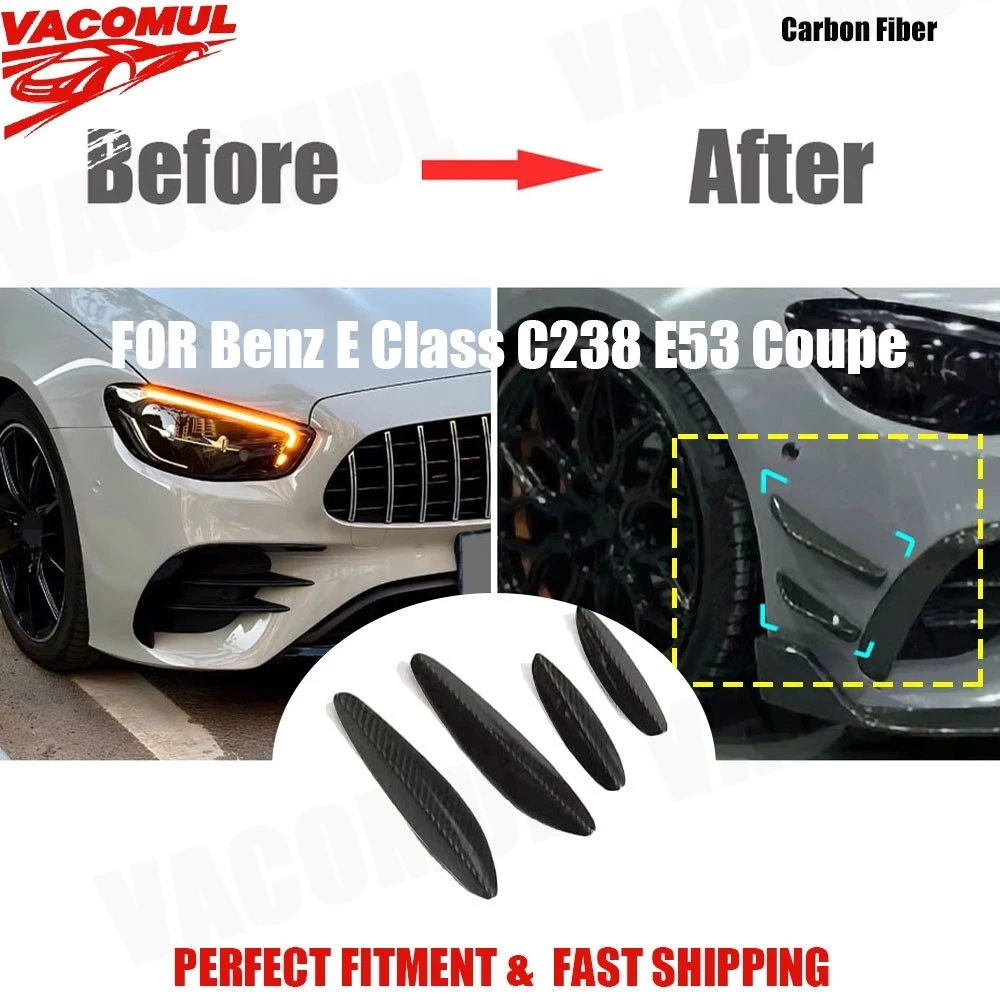 

VACOMUL Dry Carbon Fiber For Benz E Class C238 E53 Coupe 2021-2023 Car Front Bumper Side Fin Canards Splitters Vent Trim