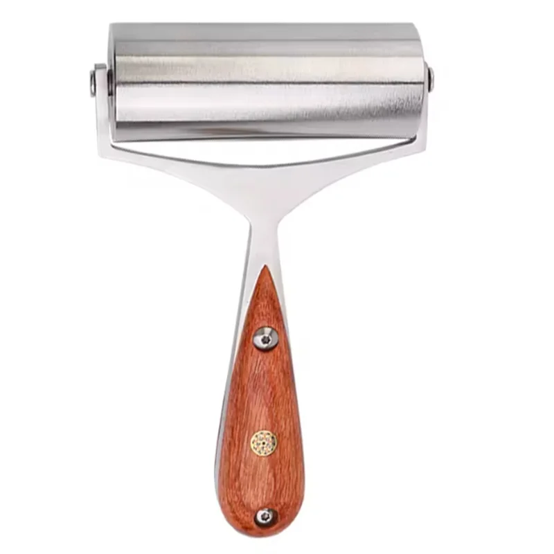 

D9-Craft, инструмент для разглаживания ручной работы, грушевидная деревянная ручка, кожаный валик, клейкие края, колесо для ламинирования, стальной железный рулон, биговый станок