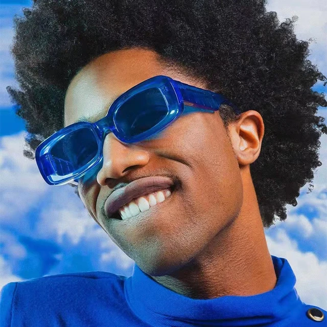 Occhiali da sole blu trasparenti di marca uomo donna Retro Designer di lusso occhiali da sole tonalita Vintage occhiali quadrati Famale Oculos De Sol UV400