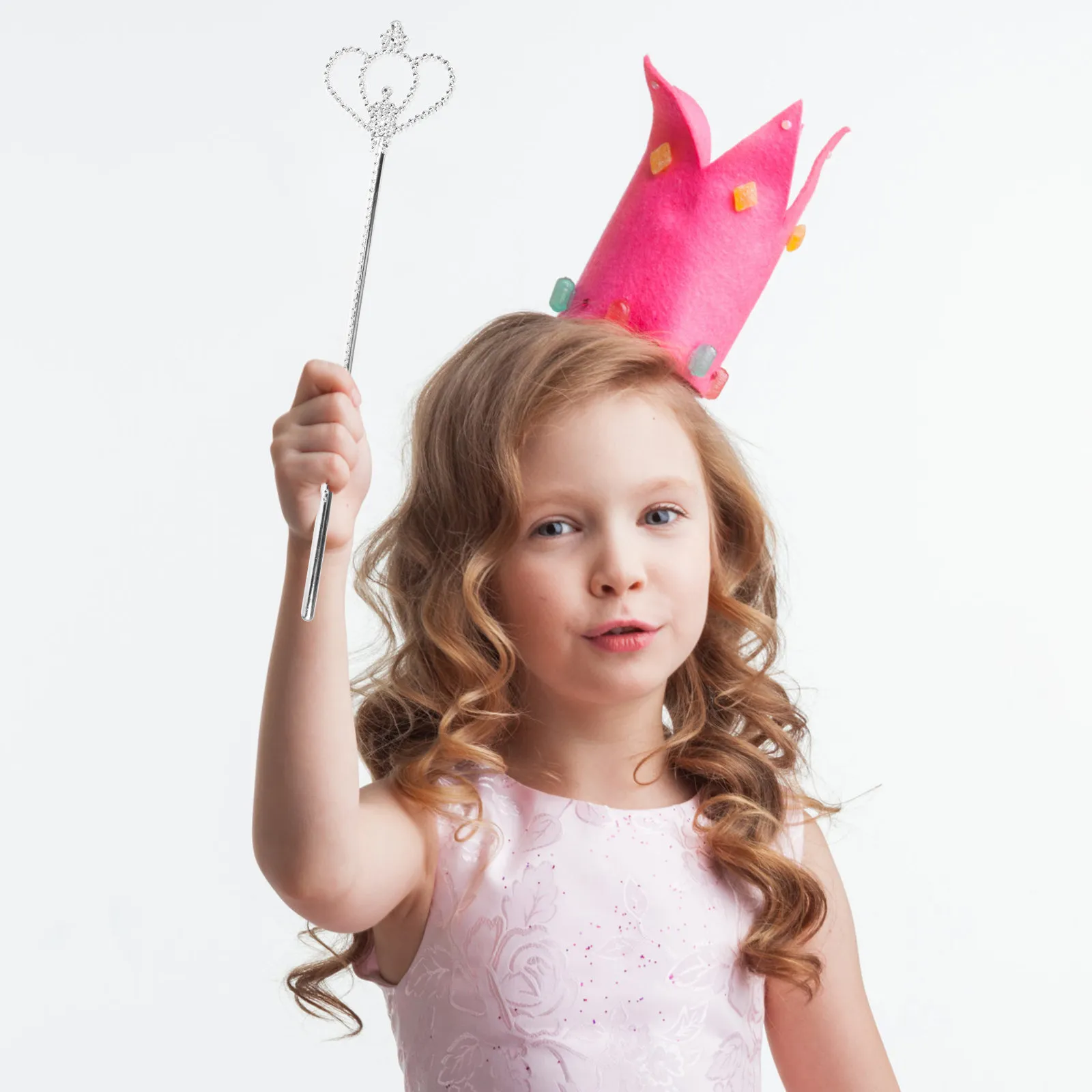 2Pcs Silverplated Star Wand and Crown Wand for Princess Angel Cosplay Role Play Costume Party Dress Up Props