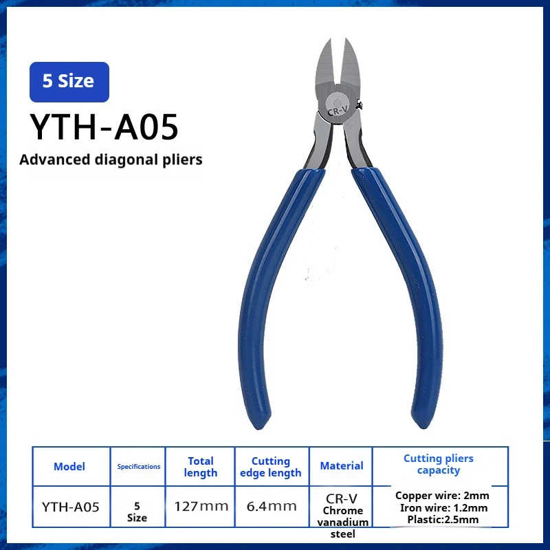 5-Inch Beveled Edge Model Cutters Sprue Pliers Plastic Nail Art Wire 170 Electronic Pliers for Industrial Use