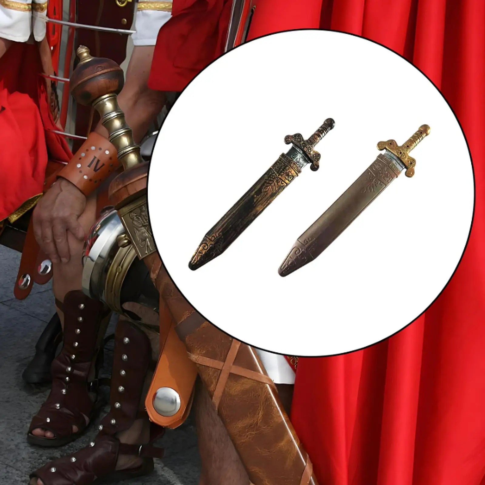 Roman Sword Cosplay Toy PP Material Costume Accessory Pretend Play Gear for Kids Party Performance