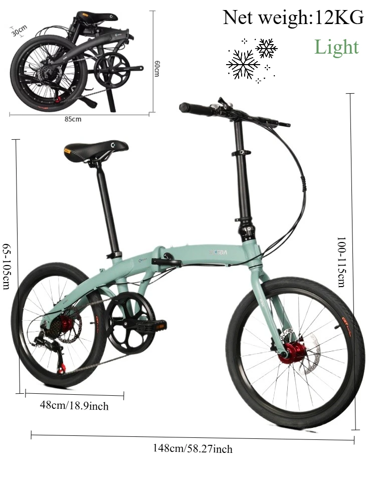 

20inch Aluminum Alloy Women's Ultra-light Portable Adult Disc Brake Variable Speed Parent-child with Baby Bicycle Cycling