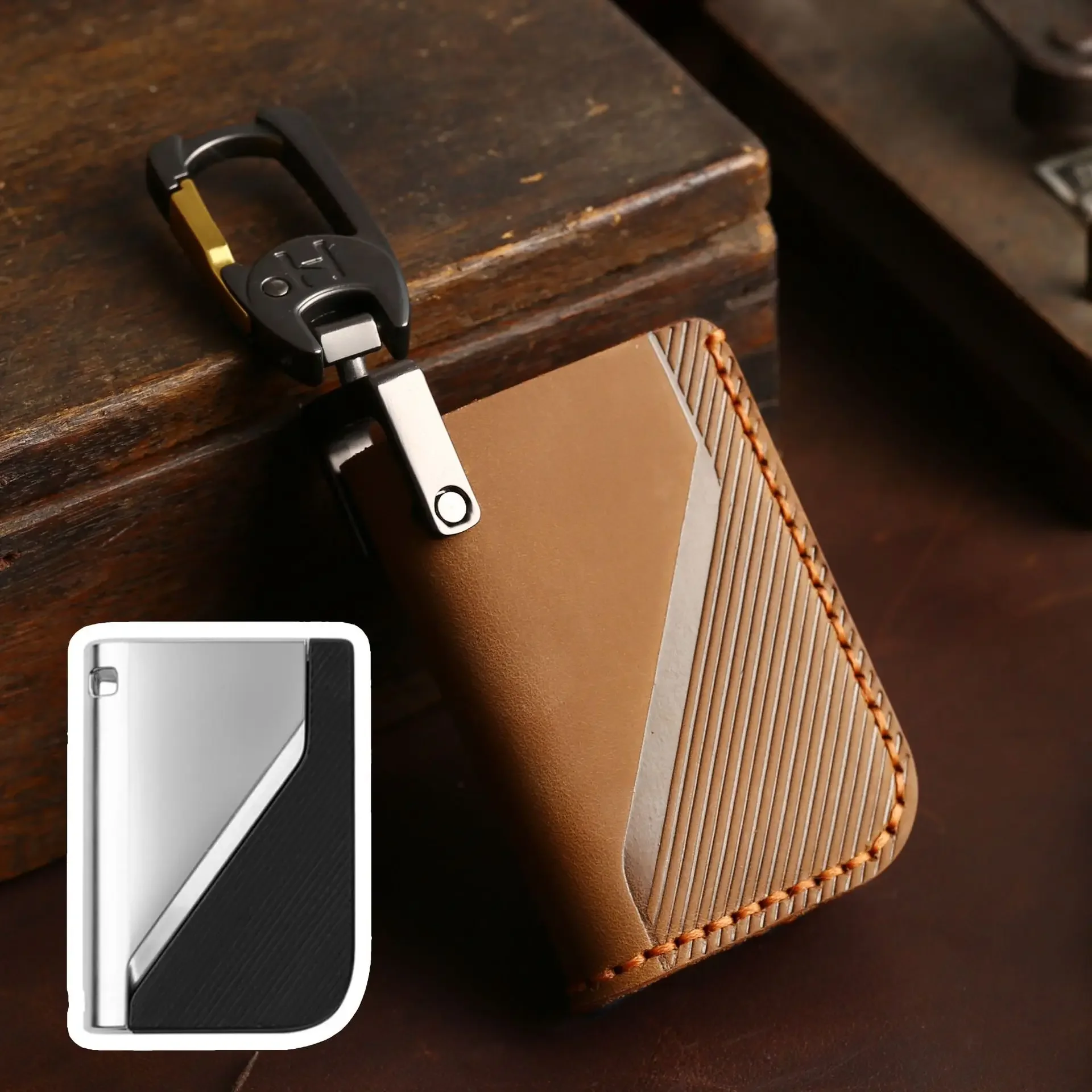 

1pc New Handmade Leather Car Key Case Cover Shell For LYNK CO 05 09 01 06 Auto Key Protector Interior Accessories