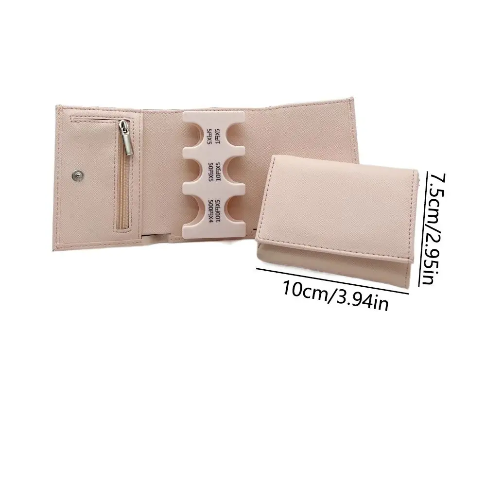 Portable Tri-fold Coin Purse with Buckle Zipper Bag 2-In-1 Coin Clip Organizer Multi-functional Wear-resistant