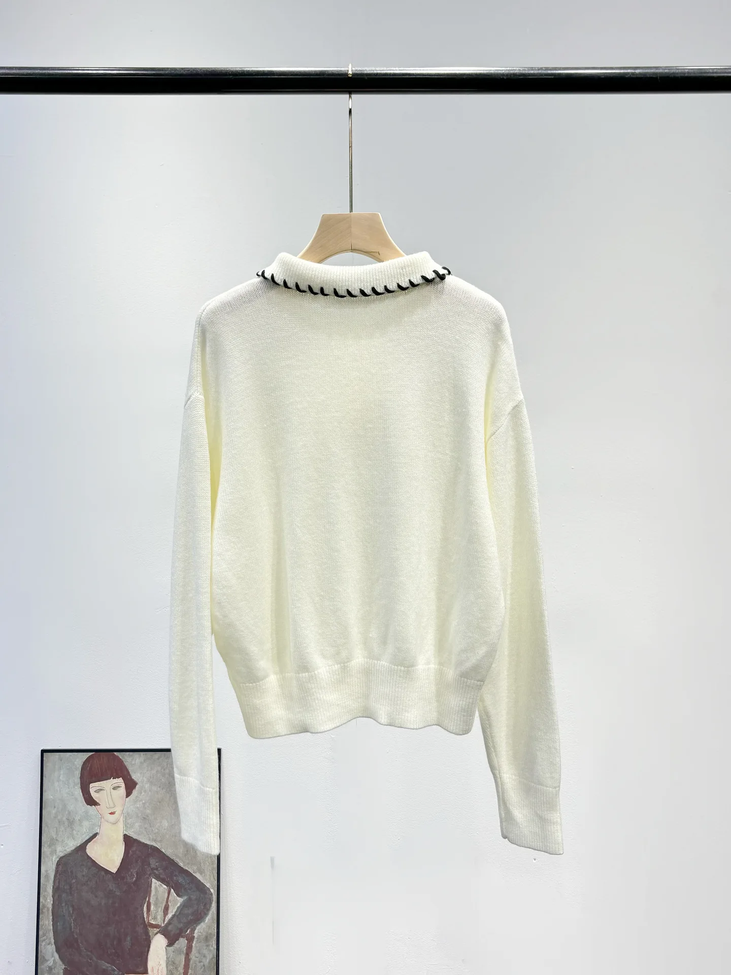 Women's 2025 Autumn New Contrast Color POLO Collar Knitwear