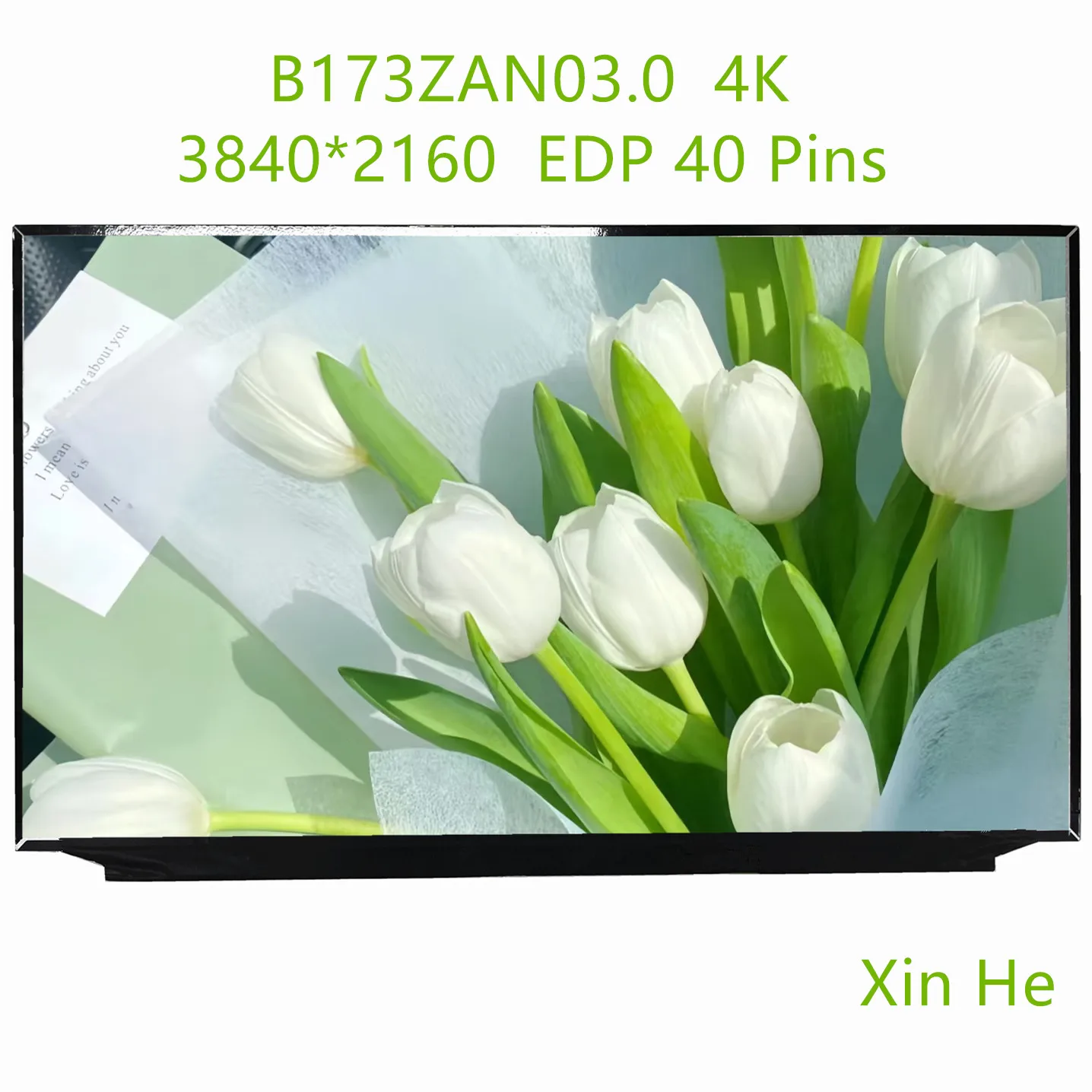 17,3 ''4K B173ZAN03.0 portátil pantalla LCD Panel matriz 3840*2160 EDP 40 pines 100% Adobe RGB