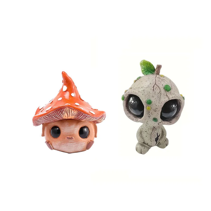 

Mushroom Alien Figurines Whimsical Ornament Fairy Garden Yard Lawn Garden Decor Statue Home Decor Crafts