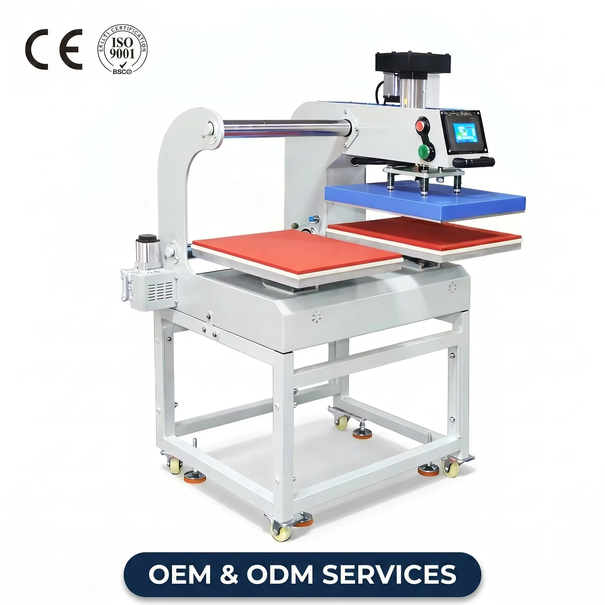 Semi-Auto Electric Dual Station Heat Press Machine 38*38 40x50 40*60cm for T-Shirt and Fabric Transfers Textile Sublimation