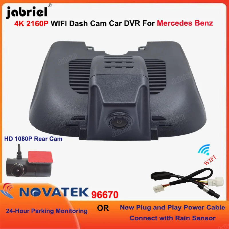 

4K Dash Cam Car DVR Recorder Dual Lens Dashcam 24H for Mercedes Benz A Class w177 B Class w247 w118 for Mercedes AMG A35 CLA35