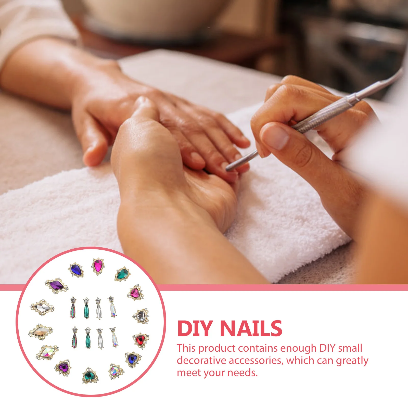 54 Uds. Accesorios para decoración de uñas, decoraciones DIY para manicura, dijes creativos para uñas artificiales naturales, suministros de salón de diseño exquisito