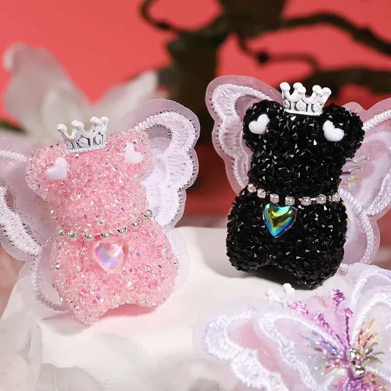 ST39 Hole Wings Bear Sugar Beads Mobile Phone Chain Pen Animal Beads Diy Jewelry Accessories Loose Beads Wholesale Gifts