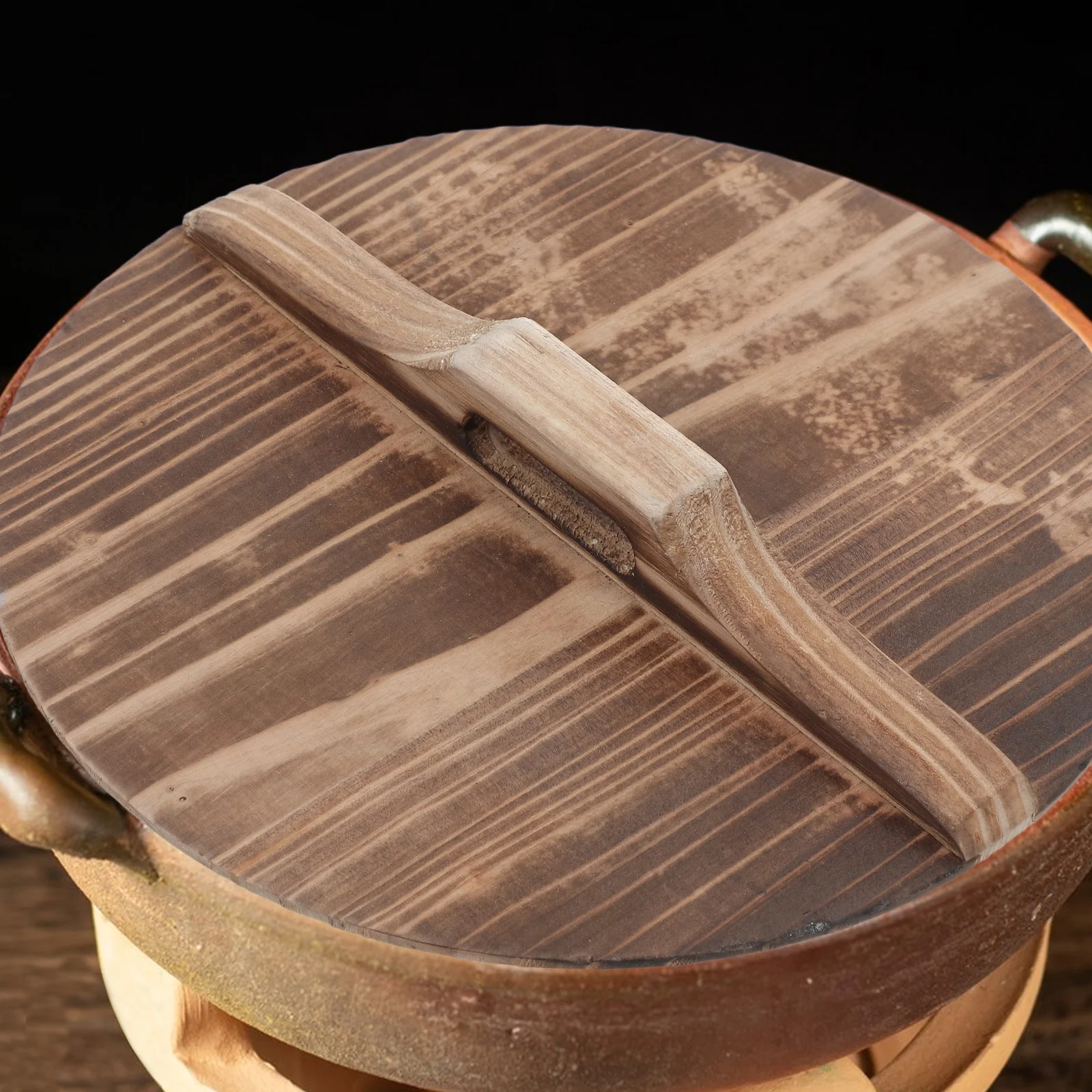 Wooden Wok Lid Anti-overflow Pot Cover Kitchen Gadget Anti-scald Protector Thick Cooking Tool
