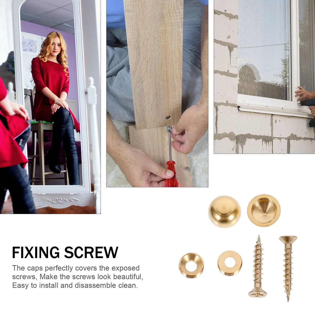 

16pcs Thickened Advertising Board Screw Mirror Durable Glass Furniture Screw Hardened Board Nail Self-Tapping Woodworking Nail