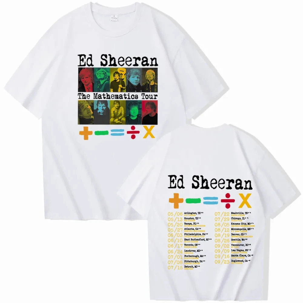 Ed Sheeran Mathematics Tour 2024 T-Shirts Harajuku Hip Hop O-Neck Short Sleeve Shirts oversized t shirt