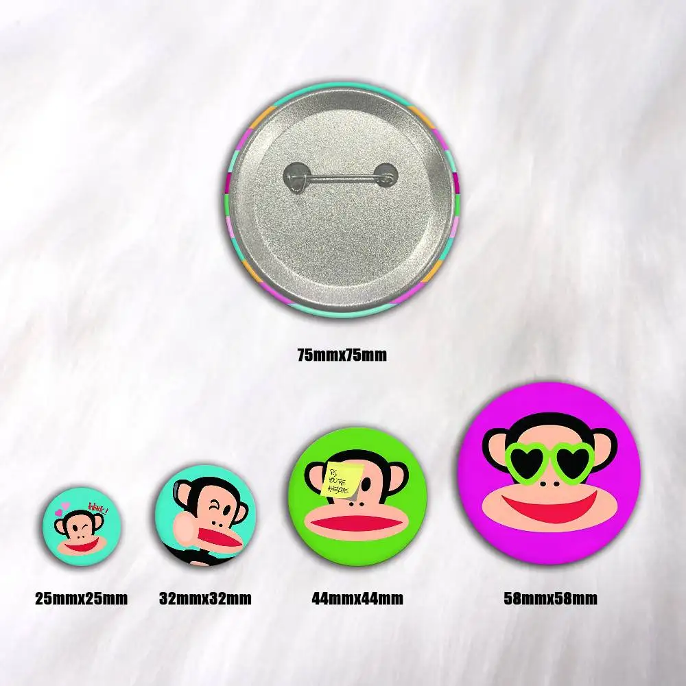 P-Paul Cute F-FrankS Creative Round Button Badges Pin Brooch Backpack Jewelry Gift