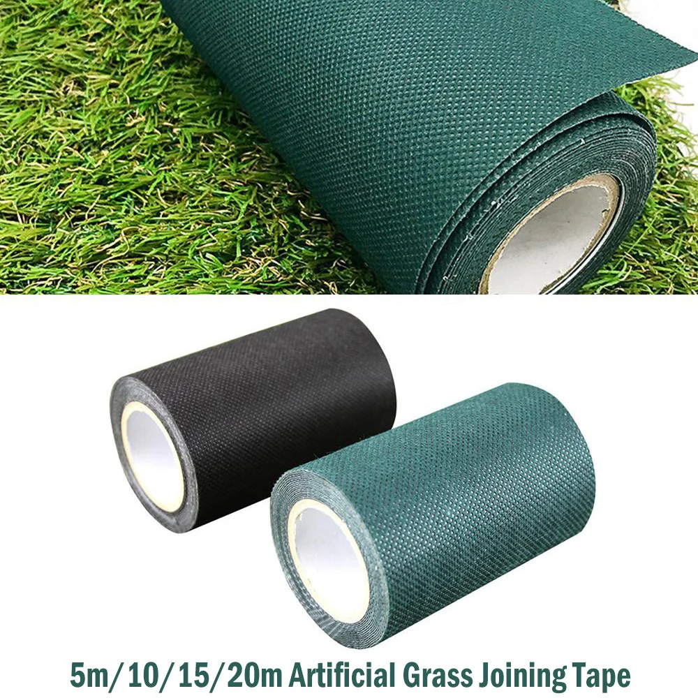 1pcs 5/10/15/20M Artificial Grass Joining Tape Garden Self Adhesive Joining Green/Black Tape Synthetic Lawn Grass Garden Tool