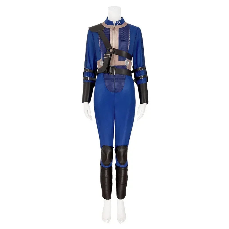 2024 Adult Fall TV Vault 33 Out Women Lucy Cosplay Men Dweller Blue Jumpsuit Uniform Costume