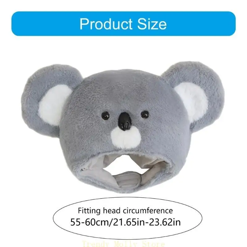 Halloween Koala Furry Hat Headgear Plush Head Cover for Masquerades Halloween Plush Cartoon Hat Headgear - Image 5