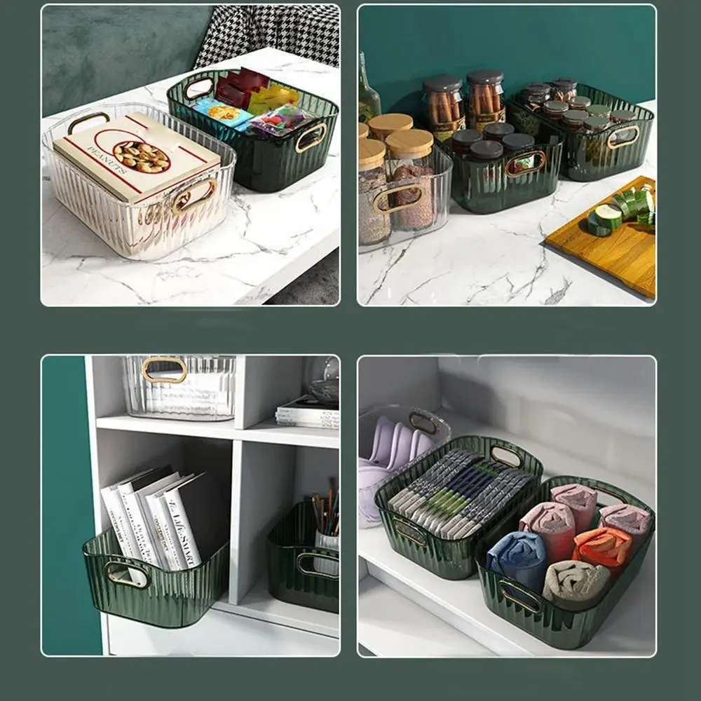 PET Cosmetic Storage Box High Quality Home Storage Tools Thick Cosmetics Box Transparent Durable Sorting Basket