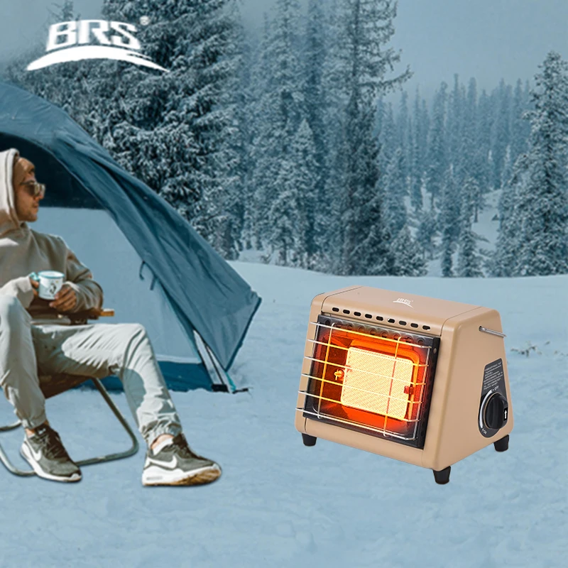 BRS-H23 Portable Tent Heater 1500W Outdoor Space Butane Heater with Control Valve Infrared Ray Patio Heater for Camping Winter