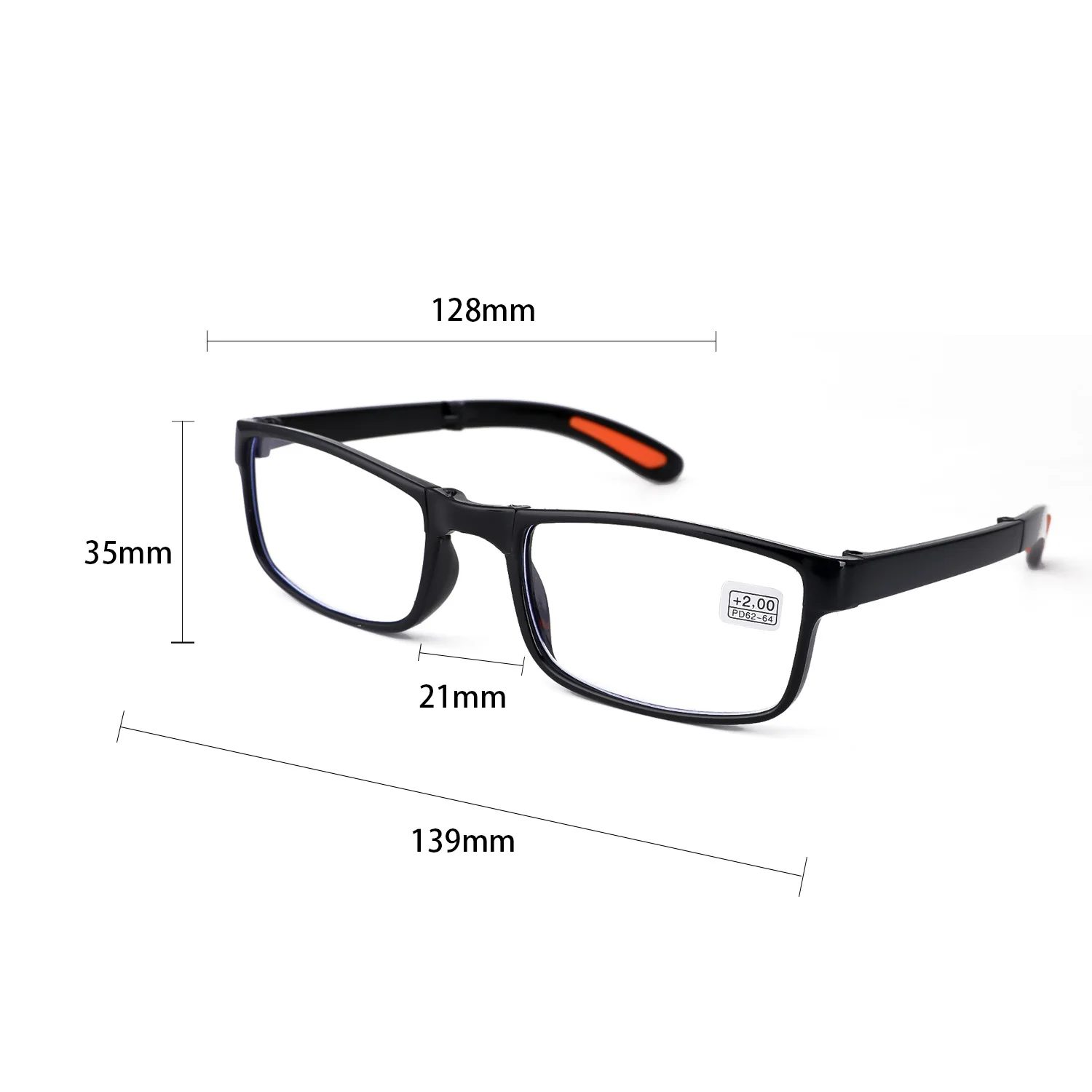 Classical Reading Glasses for Men Folding Eyeglasses Anti Blue Light Flexible Material for Comfortable Wearing Convenient Carry