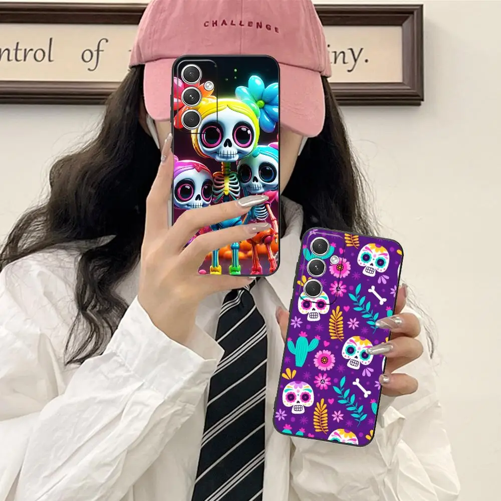 เคสโทรศัพท์มือถือลายวันแห่งความตาย สำหรับ Samsung Galaxy S25 S24 S23 S22 S21 S20 Note20 Plus FE Ultra  ฝาหลังสีสันสดใส สำหรับสมาร์ทโฟน