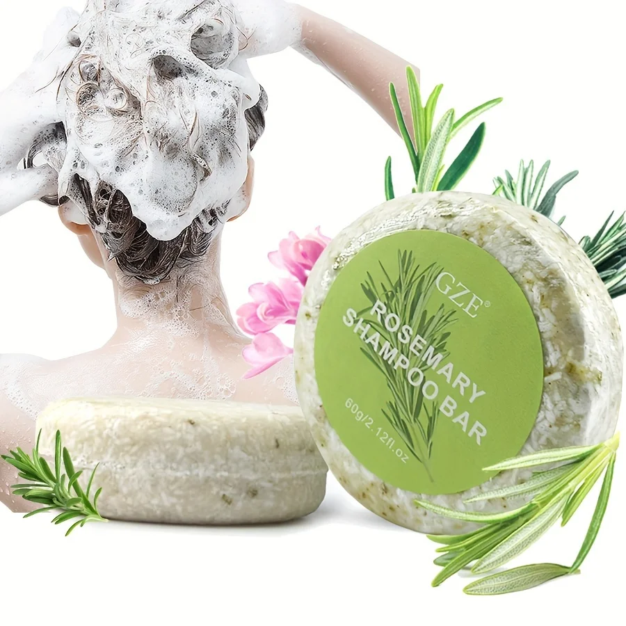 Gze Rozemarijn Shampoo Zeep | Diepe Reinigende Olie Controle Schoonheid Haarverzorging Haar Versterkt Etherische Olie Shampoo Bar Hydraterende