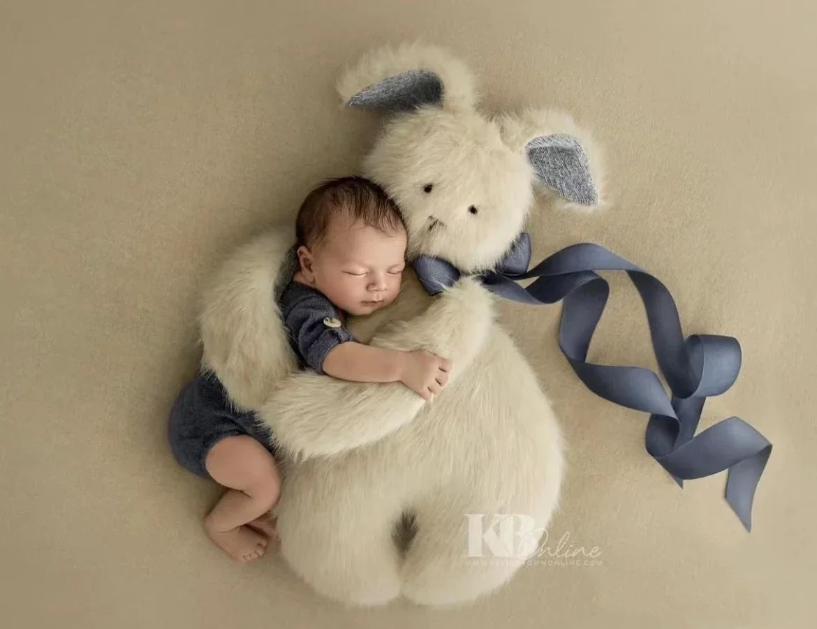Newborn Photography Props for Baby Creative Posing Big Rabbit Furry Cute Alpaca Studio Shooting Accessories Photo Props