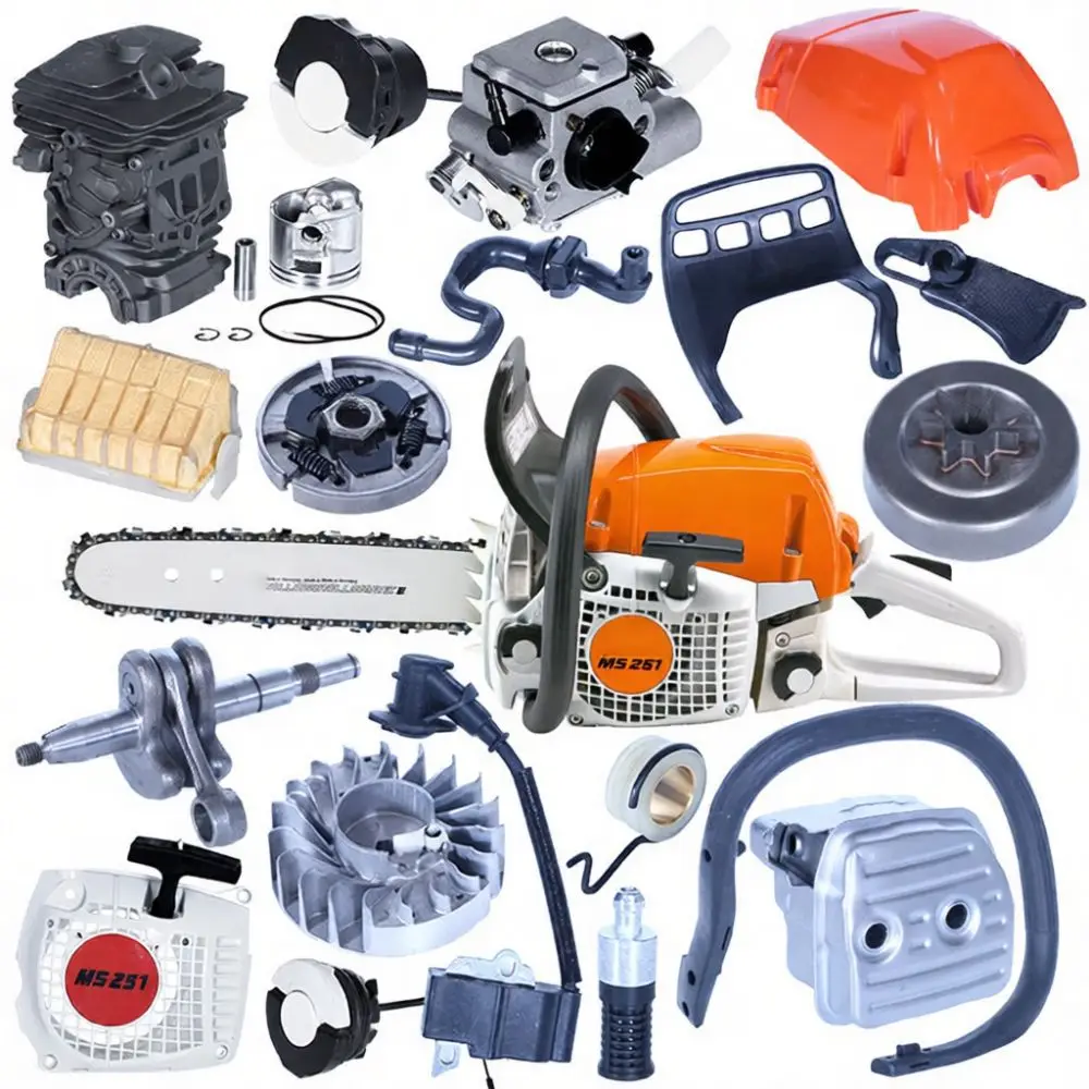 For Stihl MS251 Chainsaw Replacement Component Air Filter Fuel Line Spark Plug Clutch Spring Crankcase Garden Power Saw