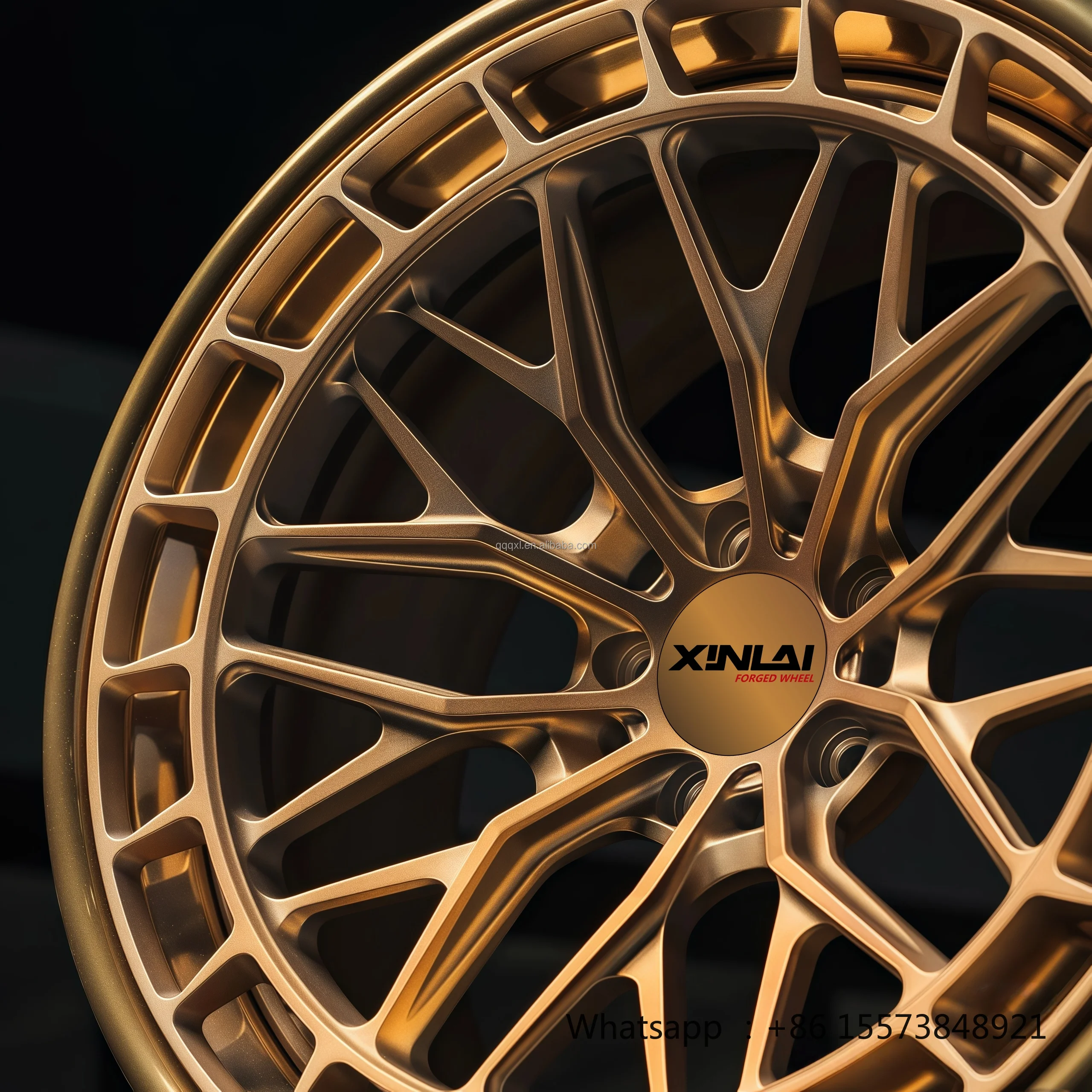 Alloy Passenger Car Wheels Forged 12000T Dark Gold Finish Diamond Cut Concave Rims for    19-21 Inch