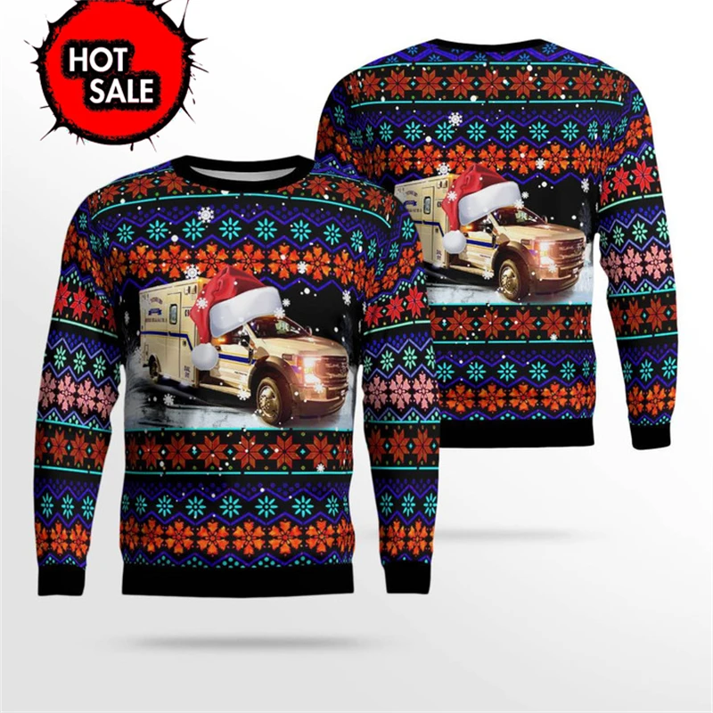 Hot Sale 3D Printed Paramedic Graphic Sweater Men Women Fashion Christmas Pattern Ugly Sweater EMT Casual Sweatshirt Mens Tops