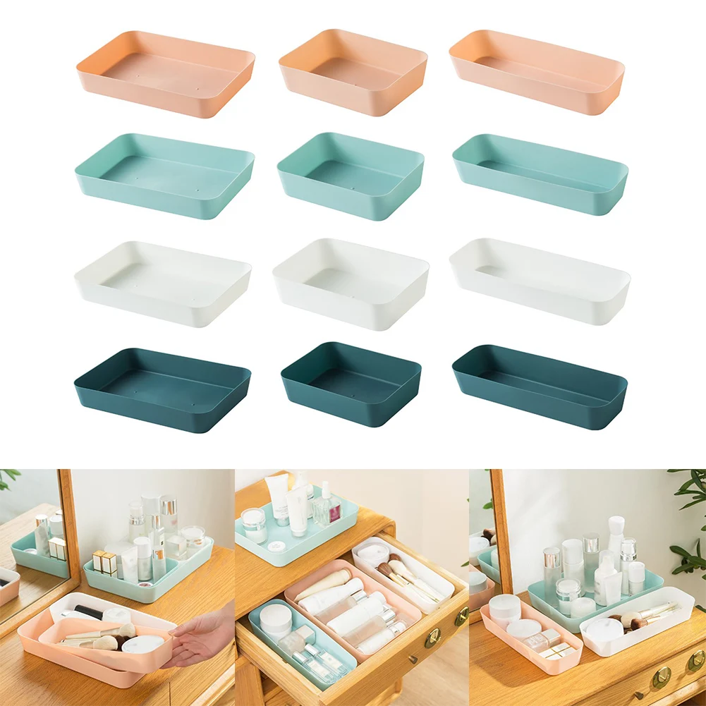 Large Capacity Storage Storage Box Small Box Drawer Kitchen Partition Plastic Material For Dressing Table Drawer Dark Blue