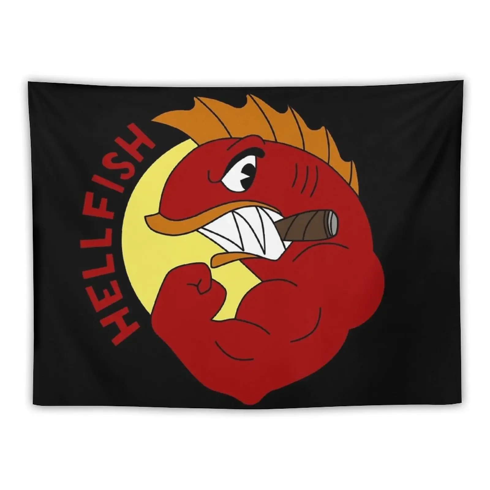 

Hellfish logo Tapestry Wallpapers Home Decor Home Decoration Kawaii Room Decor Wall Hanging Tapestry