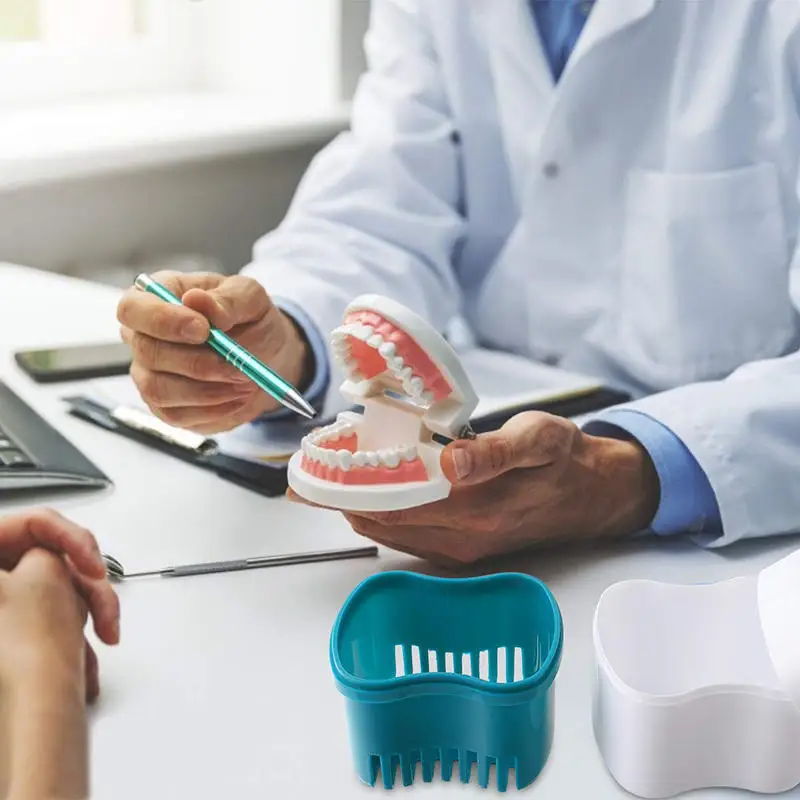 Bad Prothese Tasse Mundschutz Reinigung Container Prothese Boxen Bad Zahnersatz Container Prothese Box für Reise Retainer