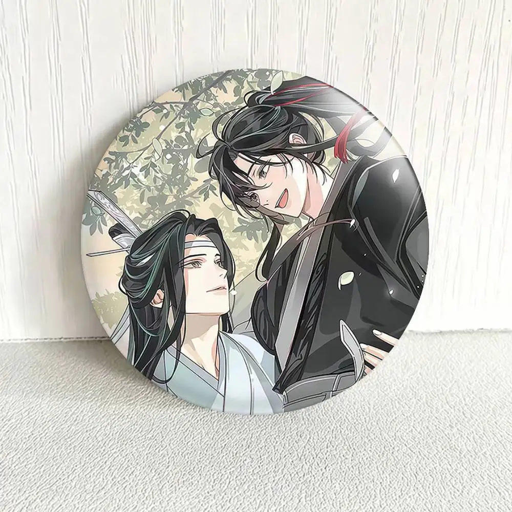 Mo Dao Zu Shi Lan Wangji Wei Wuxian Laser Badge Creative Pins Brooch for Bag Clothes Hat Decor Gifts Fans Collect
