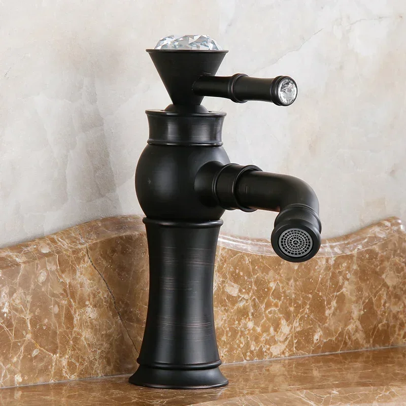 

Basin Faucets 360 degree Swivel Nozzle Faucet Single Hole Single Handle Basin Faucet Crystal Handle Mixer Tap